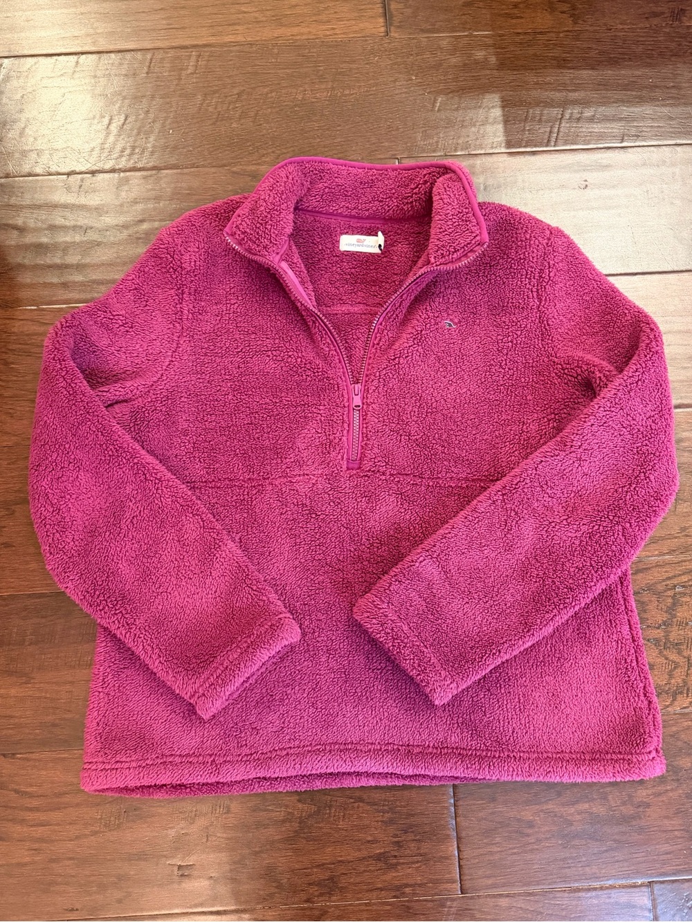 Vineyard Vines Plush Sherpa Half-Zip Fleece Pullover - Magenta Plum